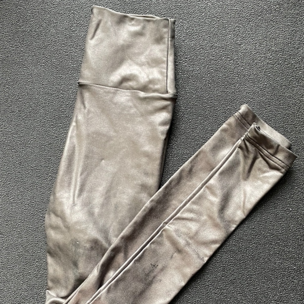 Silver spandex leggings